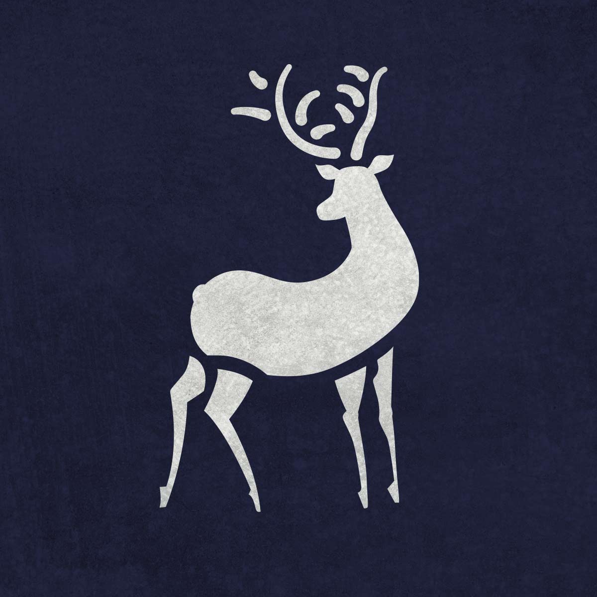 Renifer - świąteczny szablon malarskie wielokrotnego użytku, wizualizacja na ciemnym tle