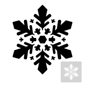 Śnieżynka - szablon malarski wielokrotnego użytku- czarno-biały
