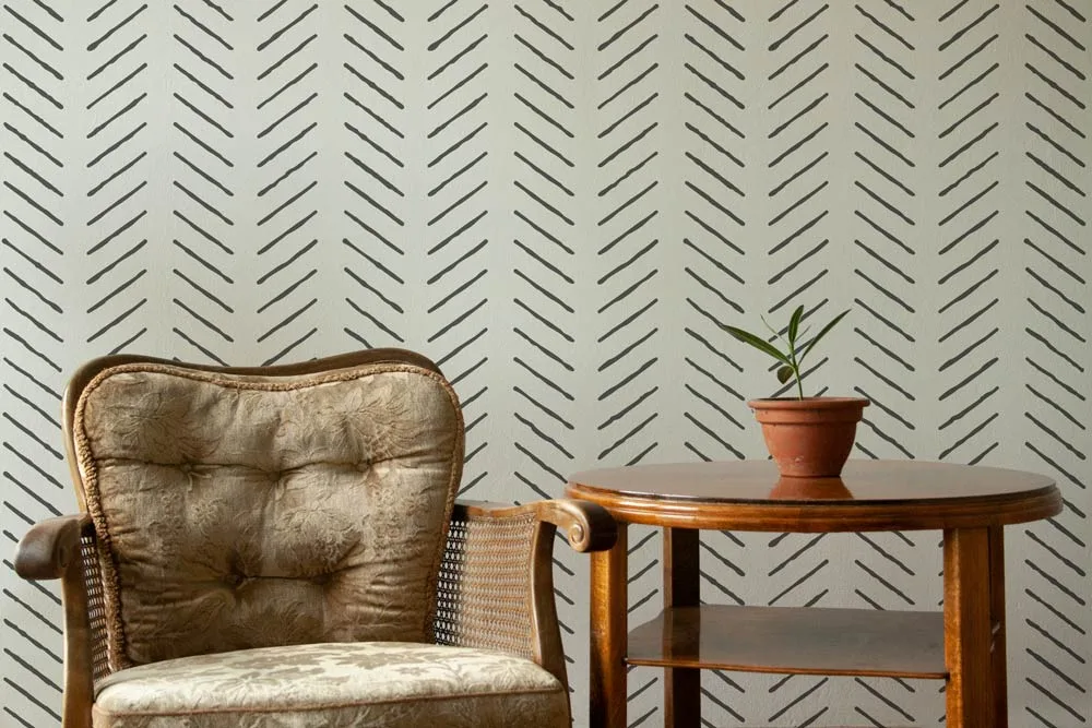 Chevron - skandynawski szablon malarski, minimalistyczny