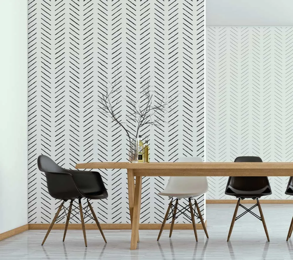 02-wall-chevron Chevron - skandynawski szablon malarski, minimalistyczny salon