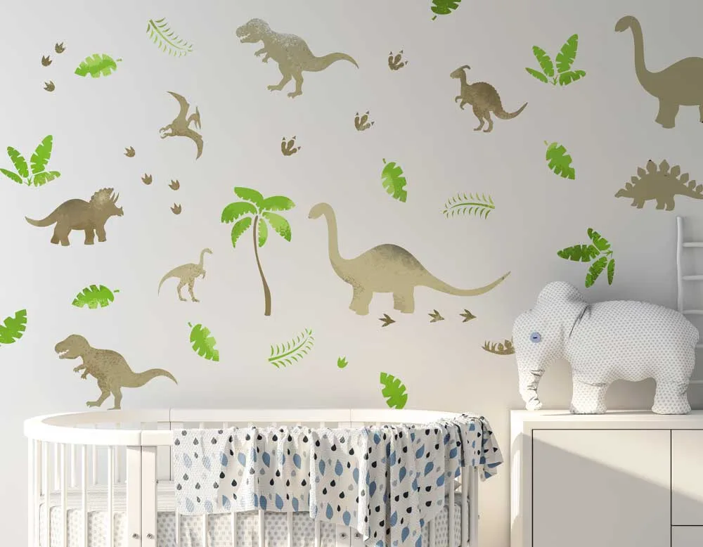 Dinozaury zestaw szablonów 17 malarskich wizualizacja