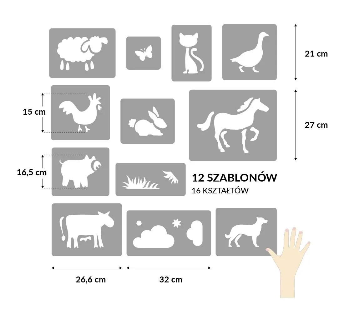 zwierzęta farma szablony malarskie